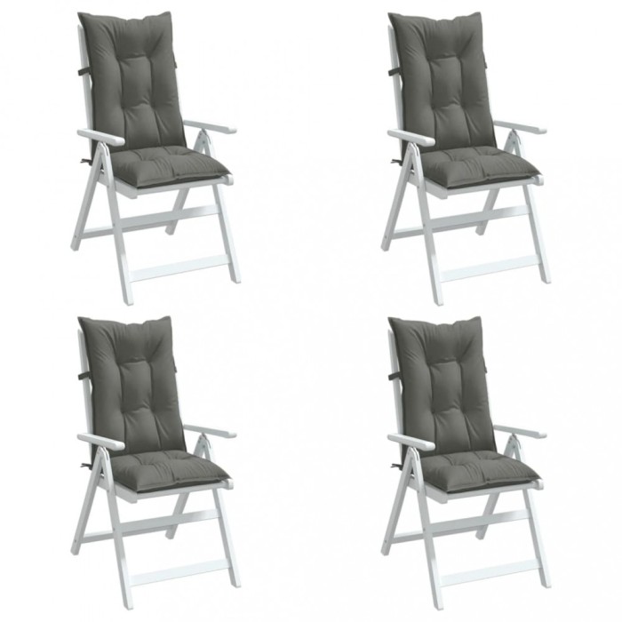 vidaXL Perne scaun cu spătar &icirc;nalt 4 buc. melanj gri 120x50x7cm textil 4002350