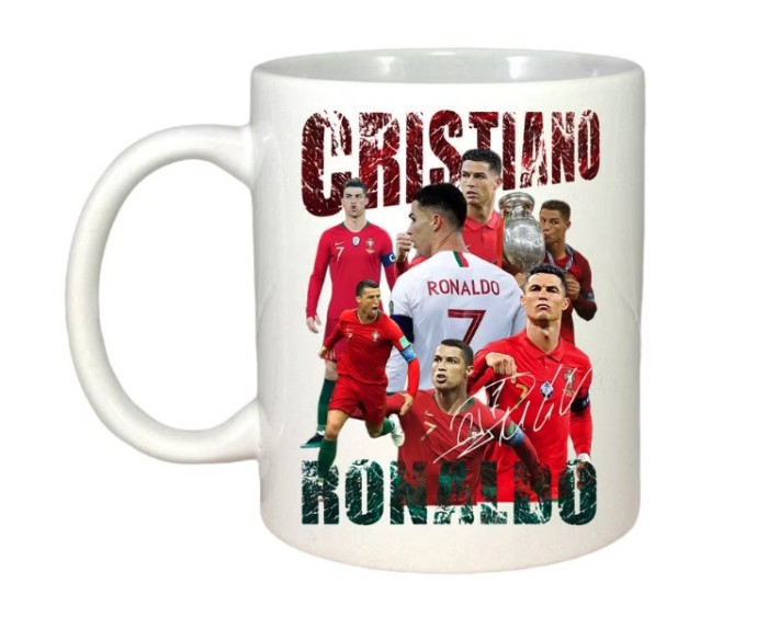 Cana alba personalizata Cristiano Ronaldo, INOVATIX&reg;. 330 ml