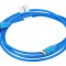 Cablu USB 2.0 A la C, 1,8m, aurit, albastru