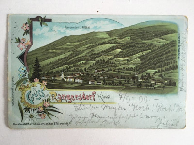 Carte postala veche vedere Austria Rangersdorf 1899, circulata foto