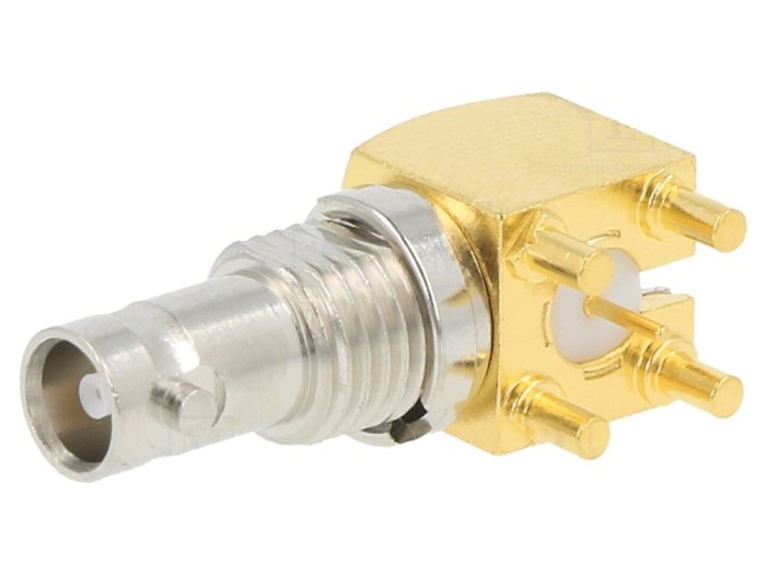 Conector Micro BNC 90&deg; 75&Omega; THT