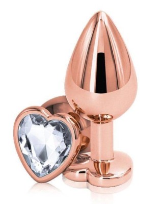 Dop Anal Brilliant Anal Plug Large, Rose Gold, Piatra Transparenta, Passion Labs foto