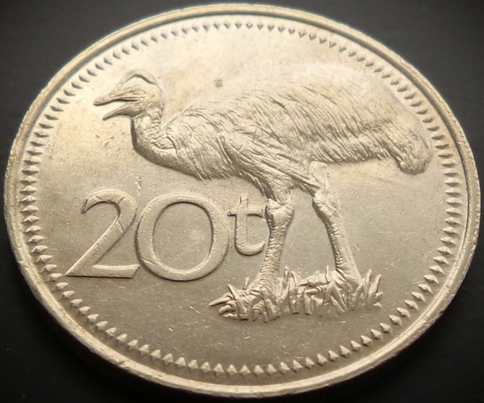 Moneda exotica 20 TOEA - PAPUA NOUA GUINEE, anul 1978 * cod 4861 = excelenta