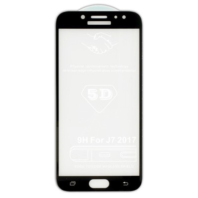 Folie protectie ecran din sticla securizata curbata Galaxy J7 (2017) pentru tot ecranul 5D FULL GLUE, Neagra foto