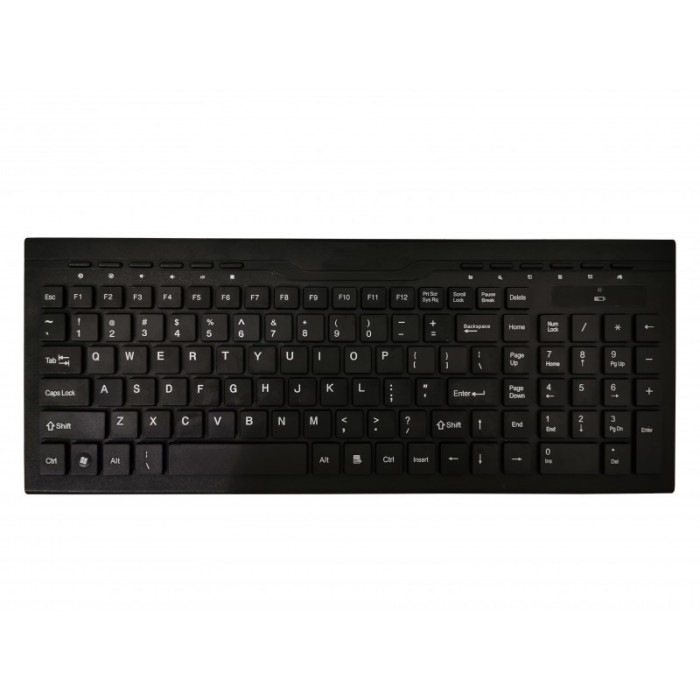 Tastatura universala fara fir elSales ELS-3680 , 117 taste , scurtaturi multimedia , negru