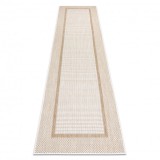 Covor, traversa SISAL SION Cadru 21782 țesute plate ecru / bej, 80x250 cm