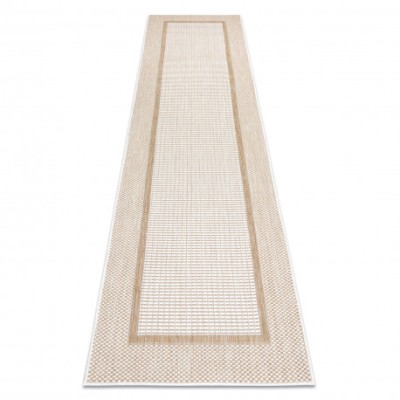 Covor, traversa SISAL SION Cadru 21782 țesute plate ecru / bej, 70x200 cm foto