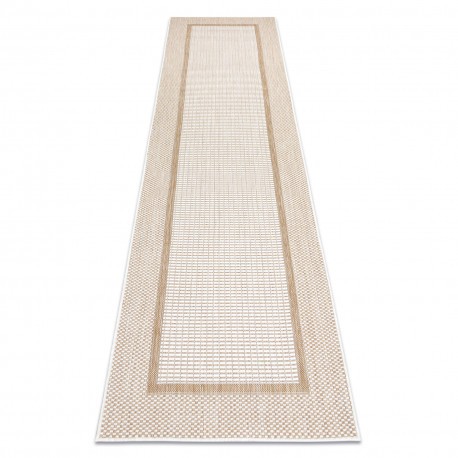Covor, traversa SISAL SION Cadru 21782 țesute plate ecru / bej, 70x200 cm