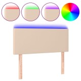 Cumpara ieftin Tablie de pat cu LED, cappuccino, 80x5x78/88cm, piele ecologica