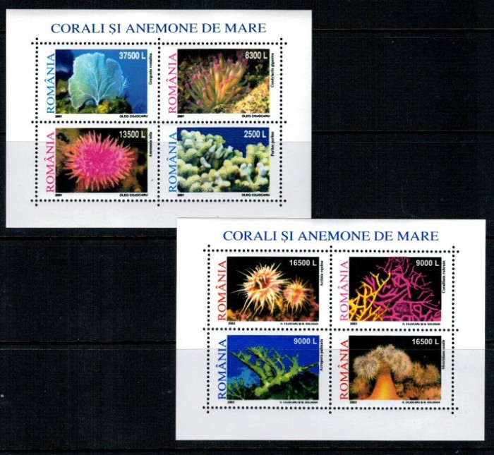 2001,2002 - Corali si anemone, blocuri neuzate