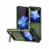 Cumpara ieftin Husa Compatibila cu Samsung Galaxy Z Flip5 Techsuit Hybrid Armor Kickstand Green, Verde, Carcasa