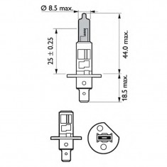 Set 2 Becuri Far H1 55W 12V White Vision Philips foto