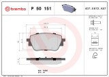 BREMBO P 50 151 PRIME LINE set placute frana,frana disc