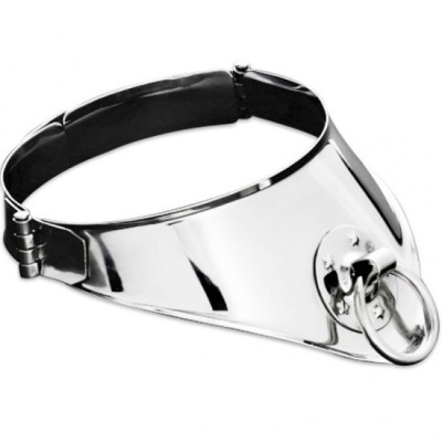 METAL HARD - RESTRAINT COLLAR WITH RING AND PADLOCK 12.5 CM foto