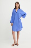 United Colors of Benetton rochie din bumbac culoarea violet, mini, oversize, 4DW35V02K