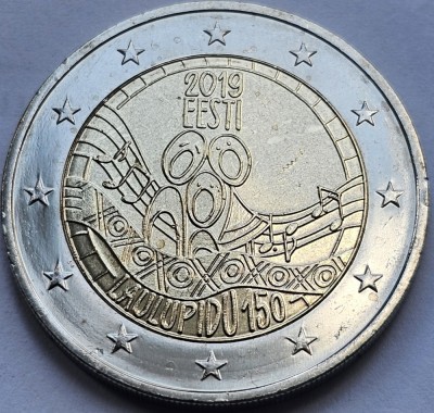2 euro 2019 Estonia, , Festival of the Song of Estonia, unc, km#90 foto