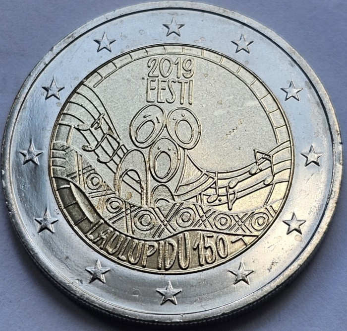 2 euro 2019 Estonia, , Festival of the Song of Estonia, unc, km#90