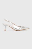 Answear Lab pantofi cu toc culoarea argintiu