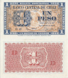 1943 ( 3 III ) , 1 peso ( P-90d ) - Chile - stare UNC