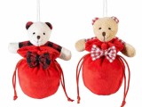 Set 2 figurine Ursuleti cu saculet textil multicolor &Oslash;7cmx14H