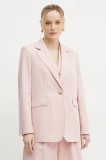 BOSS Orange blazer din amestec de in culoarea roz, un singur rand de nasturi, neted, 50546215