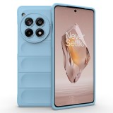 Husa pentru oneplus 12r, antisoc, margini striatii, design minimalist, bleu