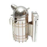 Afumator albine din inox, cilindru, scut termic si burduf din piele, 250mm