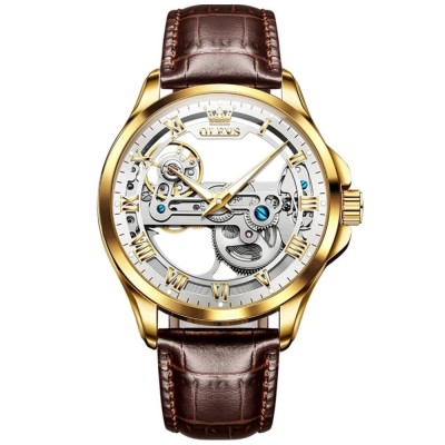 Ceas barbatesc Olevs Mecanic Automatic Skeleton Business Indici Luminosi foto