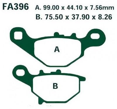 Set placute frana EBC SFA396 - Kawasaki KLX-B - KMX 125 - AN 125 (95-99) - UC Epicuro (99-02) - DR-Z 125 (04-12) foto