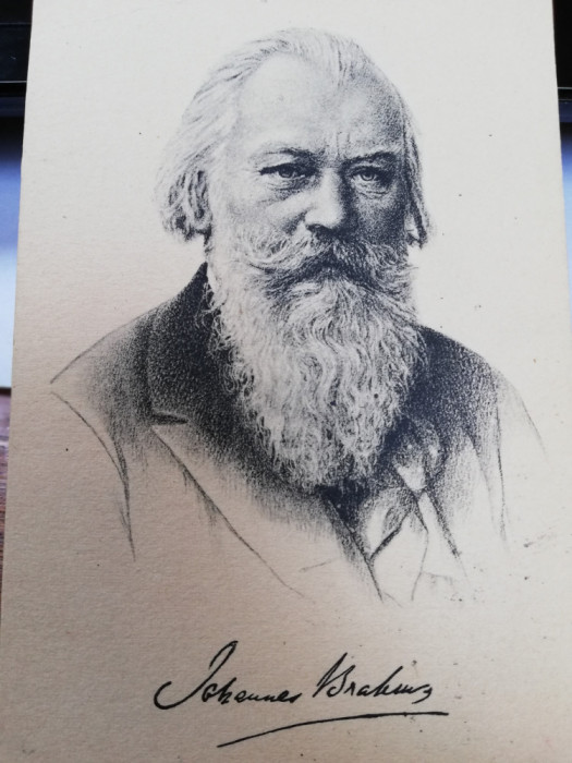 Carte postala Johannes Brahms, necirculata, ed. Stengel, litografie, perfecta