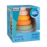Jucarie senzoriala pentru bebelusi puzzle piramida cu inele 79/103, 1 bucata, Canpol babies