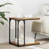 vidaXL Masă laterală cu raft Lemn vechi 50 x 35 x 52 cm Lemn compozit 881180