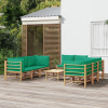 Set mobilier de gradina cu perne verzi, 9 piese, bambus GartenMobel Dekor, vidaXL