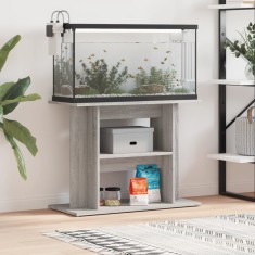 Gossi suport acvariu, gri sonoma, 80x35x60 cm, lemn prelucrat