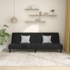 VidaXL Canapea extensibilă cu 2 locuri, negru, catifea 375844