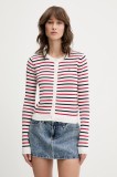 Tommy Jeans cardigan din bumbac culoarea roșu, light, DW0DW20976