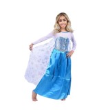 Rochie carnaval printesa Elsa Frozen, IdeallStore&reg;, 5-7 ani , Albastru , Halloween