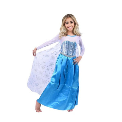 Rochie carnaval printesa Elsa Frozen, IdeallStore&amp;reg;, 7-9 ani , Albastru , Halloween foto