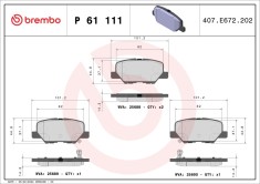 BREMBO P 61 111 PRIME LINE set placute frana,frana disc
