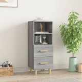 vidaXL Servantă, gri sonoma, 34,5x34x90 cm, lemn compozit