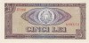 Bancnotă Rom&acirc;nia 5 lei 1966, Republica Socialistă Rom&acirc;nia, seria F.0165