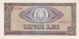 Bancnotă Rom&acirc;nia 5 lei 1966, Republica Socialistă Rom&acirc;nia, seria F.0165
