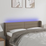 VidaXL Tăblie de pat cu LED, gri taupe, 147x16x78/88 cm, textil