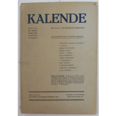 KALENDE , REVISTA DE CRITICA , LITERATURA SI ISTORIE LITERARA , ANUL II , NR. 10-11 -OCT. - NOV. , 1943