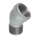 Cot Filetat din Fontă Maleabilă, 45 Grade, 3/8 Zoll