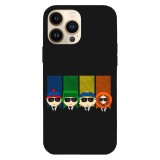 Husa compatibila cu Apple iPhone 15 Pro Max, Viceversa, model Man in black South Park , Silicon, TPU, Transparent, Carcasa