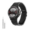 Curea Metalica Neagra Kwmobile Otel Inox pt. Amazfit T-Rex 2, Ajustabila