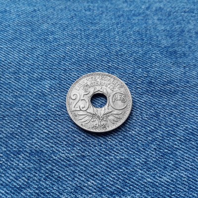 25 Centimes 1921 Franta foto