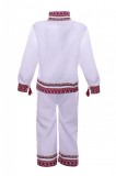Costum Popular pentru baieti 2 piese, alb 9 ani 134