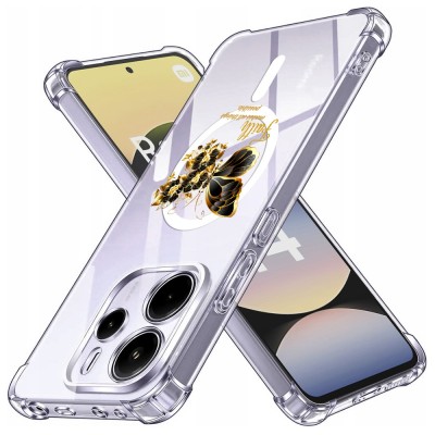Husa antisoc pentru xiaomi redmi note 14 4g (standard) - airbag magsafe, col&amp;Egrave;uri ranforsate- butterfly auriu foto